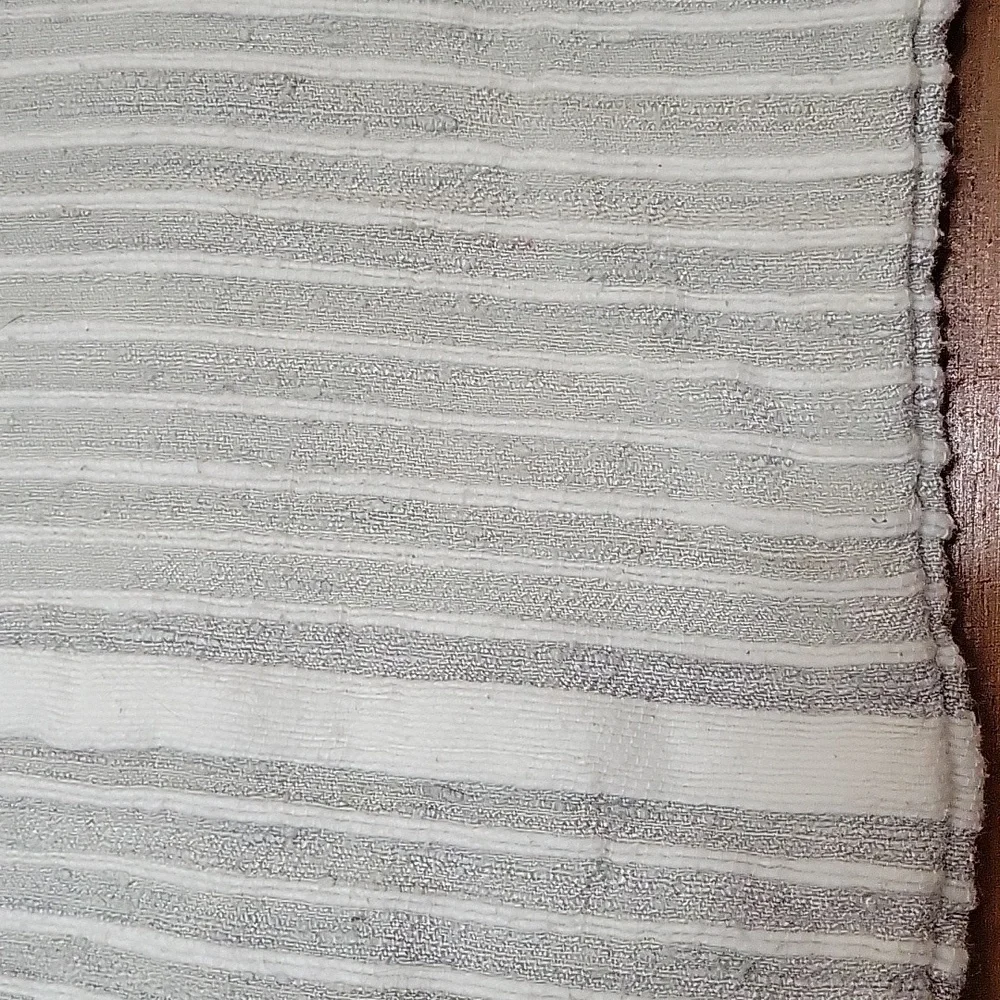 West Elm Silk Cotton Blend Mini Stripe Pearl Gray Accent Pillow Cover